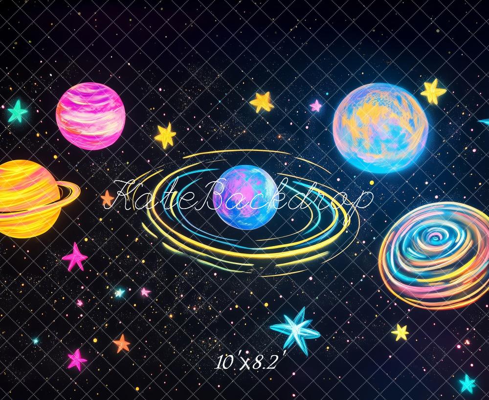 Kate Colorful Outer Space Planets Backdrop Designed by Patty Roberts