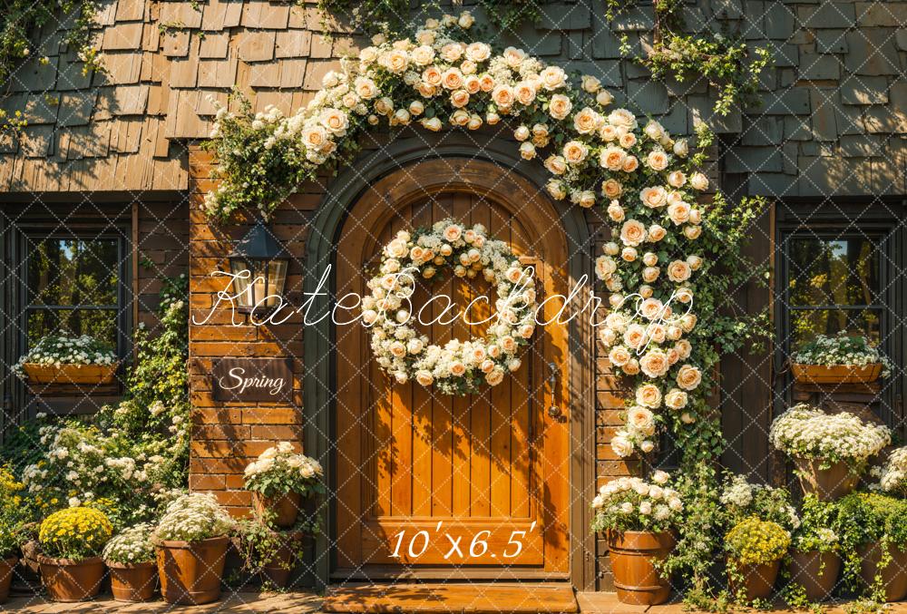 Kate Spring Floral Arch Door Sunshine Backdrop Designed by Emetselch