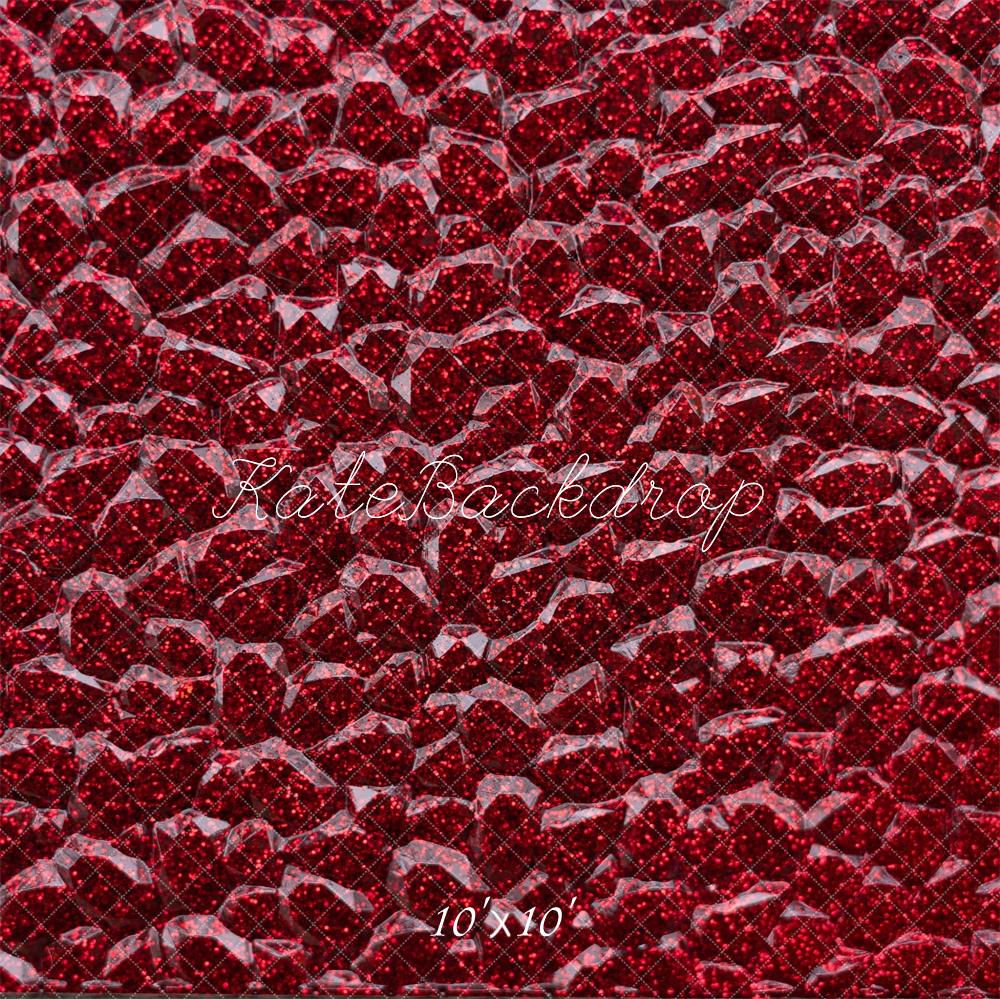 Kate Red Glitter Cobblestone Floor Backdrop Designed by Mini MakeBelieve