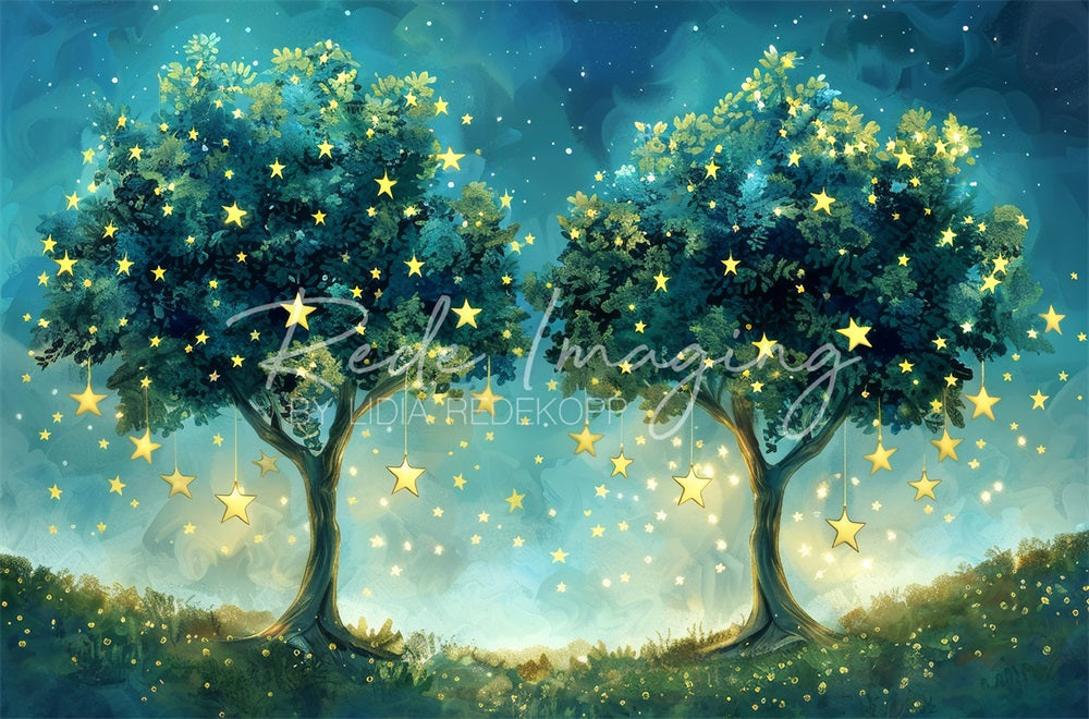 Fantasy Forest Star Meadow Foto Achtergrond Designed by Lidia Redekopp