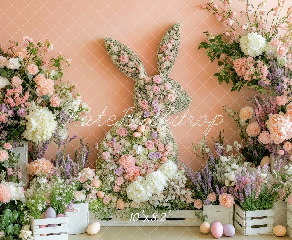 Kate Easter Bunny Flower Fence Backdrop Designed by Patty Roberts