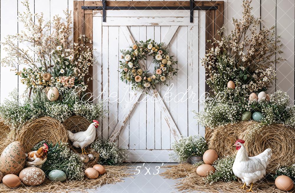 Kate Easter Farmhouse Spring Floral Backdrop Designed by Emetselch