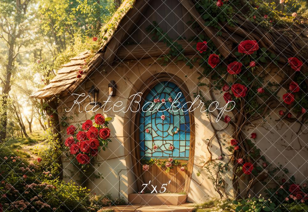 Kate Valentine Fairy Cottage Roses Backdrop Designed by Emetselch