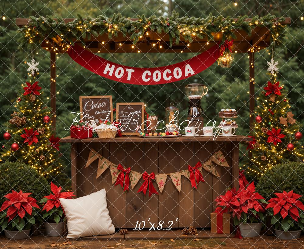 Kersttuin Hot Cocoa Booth Foto Achtergrond Designed by Emetselch