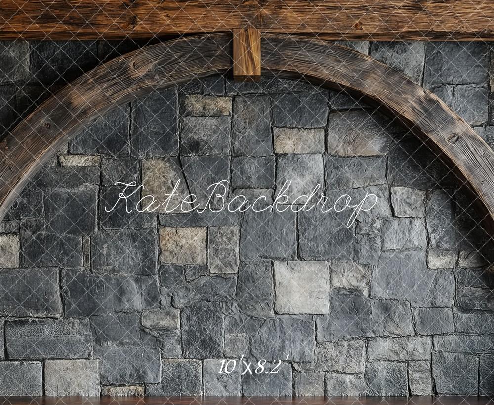 Rustic Arch Stone Wall Foto Achtergrond Designed by Mini MakeBelieve