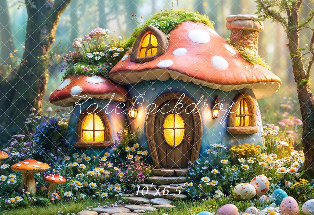 Kate Easter Fairy Mushroom House Forest Backdrop Designed by Emetselch