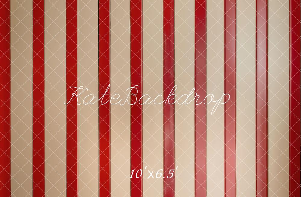 Kate Red Striped Vintage Floor Backdrop Designed by Emetselch