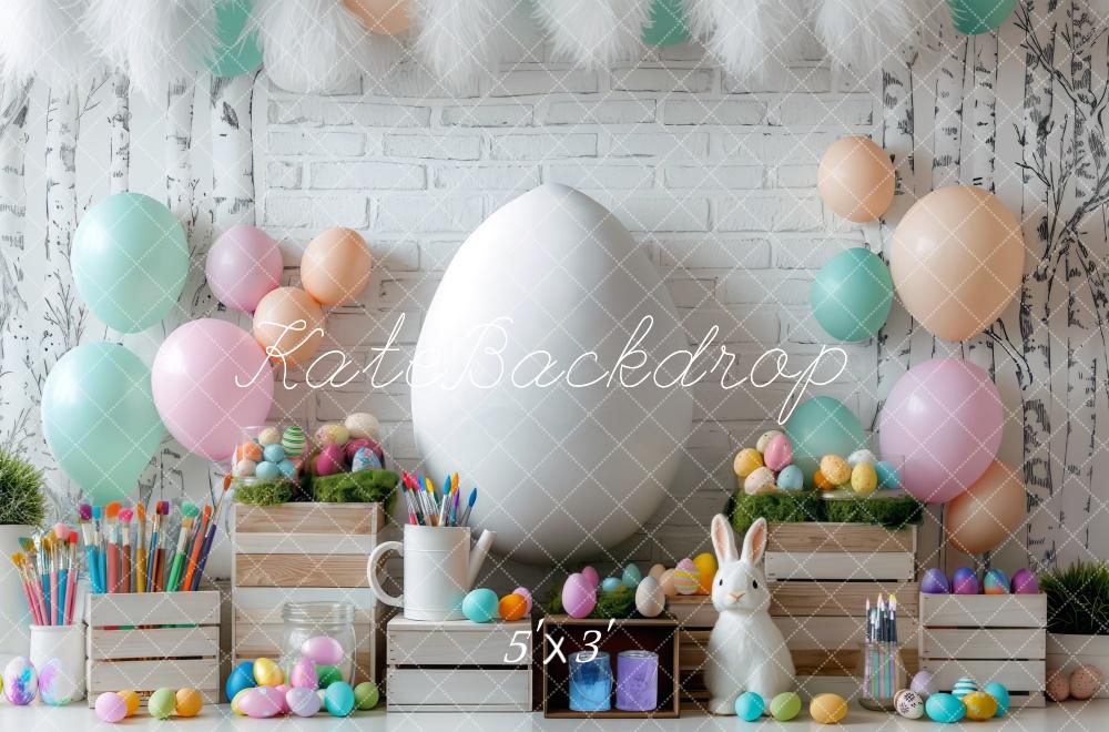 Kate Easter Bunny Pastel Eggs Backdrop Designed by Mini MakeBelieve