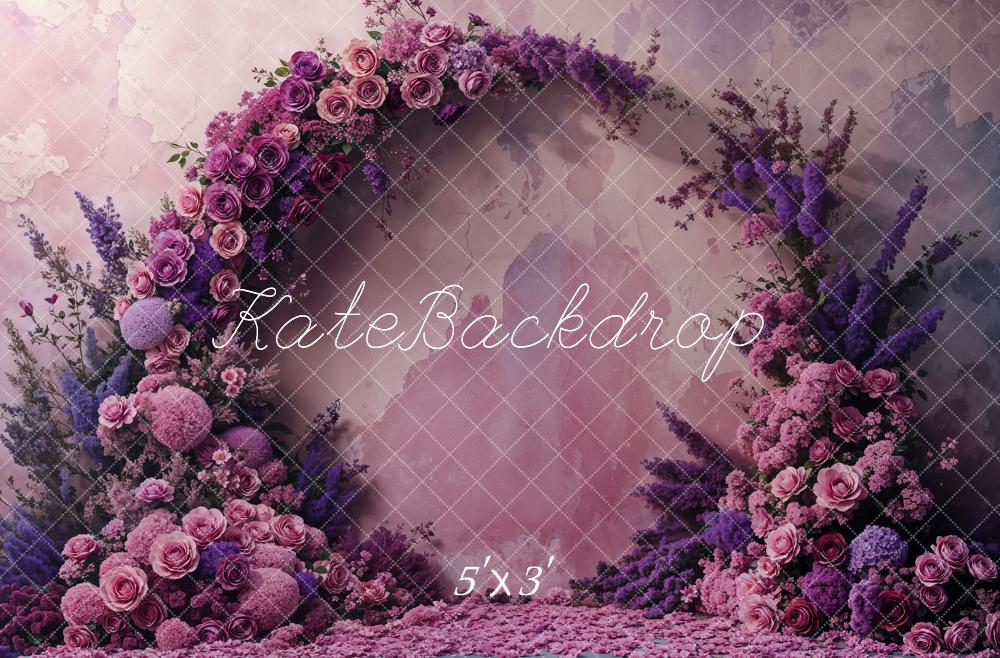 Kate Mother's Day Purple Flower Arch Backdrop Designed by Emetselch