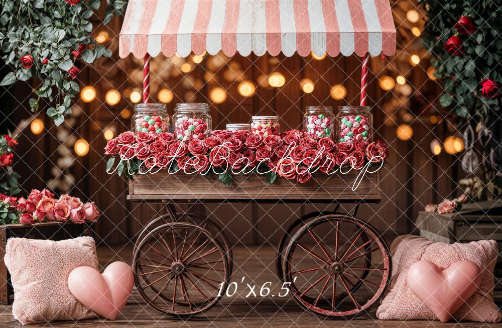 SALE Kate Valentine's Day Candy Rose Cart Pink Backdrop Designed by Emetselch