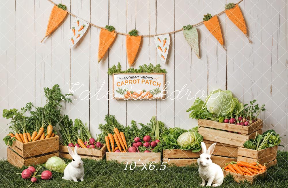 Kate Easter Bunny Carrot Patch Backdrop Designed by Emetselch