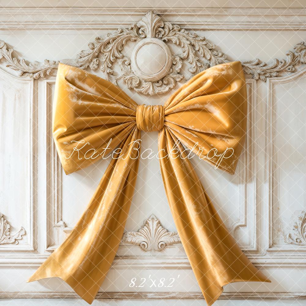 Kate Yellow Bow Vintage Wall Backdrop Designed by Emetselch