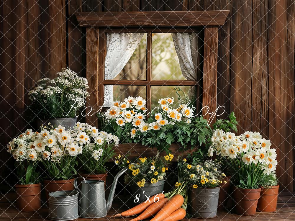 Kate Spring Easter Rustic Floral Window Backdrop Designed by Emetselch