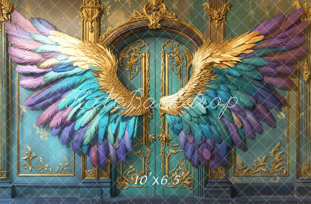 Kate Fantasy Wings Ornate Blue Backdrop Designed by Emetselch