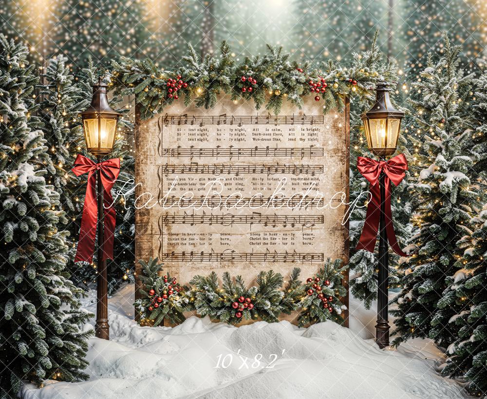 Kate Christmas Tree Music Sheet Backdrop Designed by Emetselch