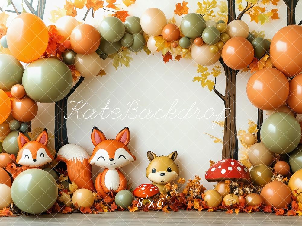 Fall Fox Cake Smash Foto Achtergrond Designed by Patty Roberts