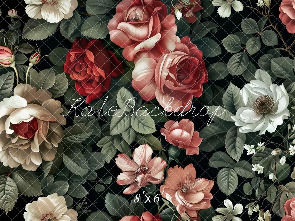 Kate Valentine Vintage Roses Pattern Backdrop Designed by Lidia Redekopp