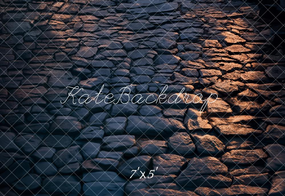 Kate Night Cobblestone Path Floor Backdrop Designed by Emetselch