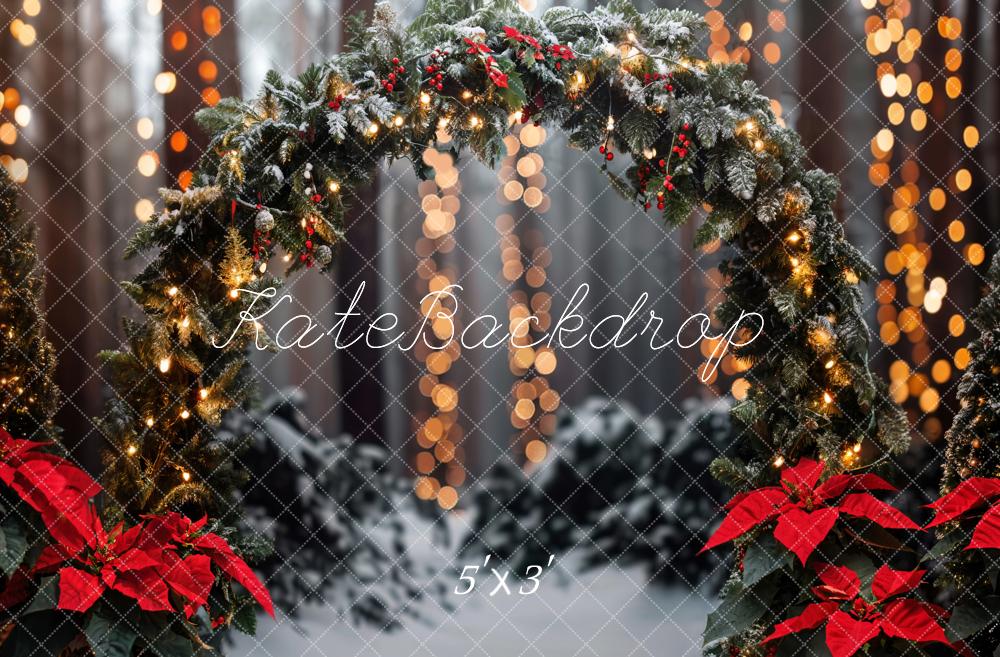 Kate Christmas Forest Green Arch Backdrop Designed by Emetselch