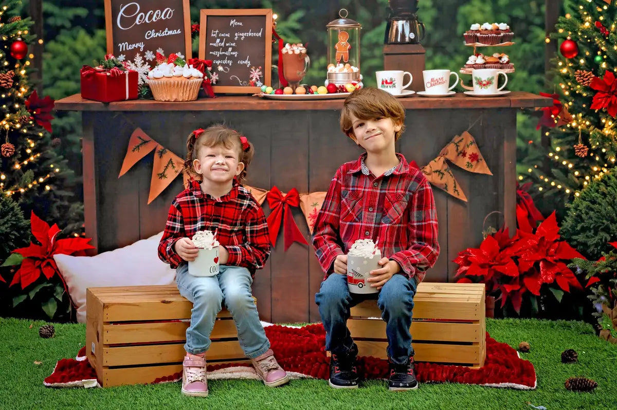 Kate Christmas Garden Hot Cocoa Booth Backdrop Designed by Emetselch