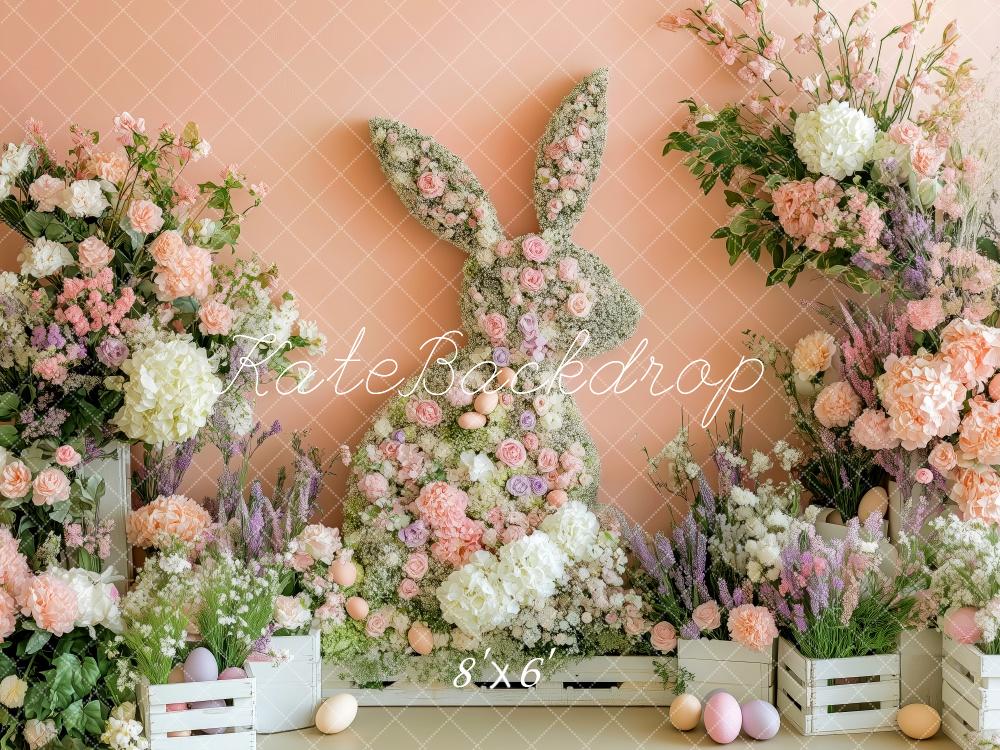 Kate Easter Bunny Flower Fence Backdrop Designed by Patty Roberts