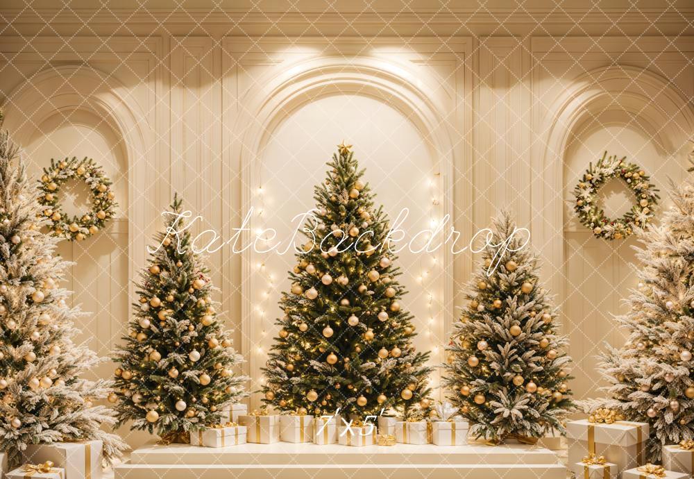 Kate Christmas Trees Retro Arch Gifts Backdrop Designed by Emetselch