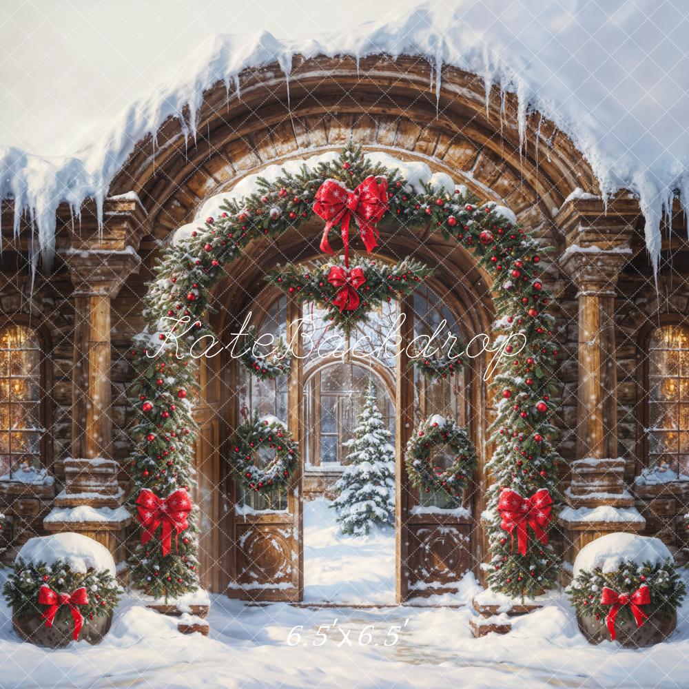 Kate Christmas Golden Vintage Arch Castle Gate Backdrop Designed by GQ