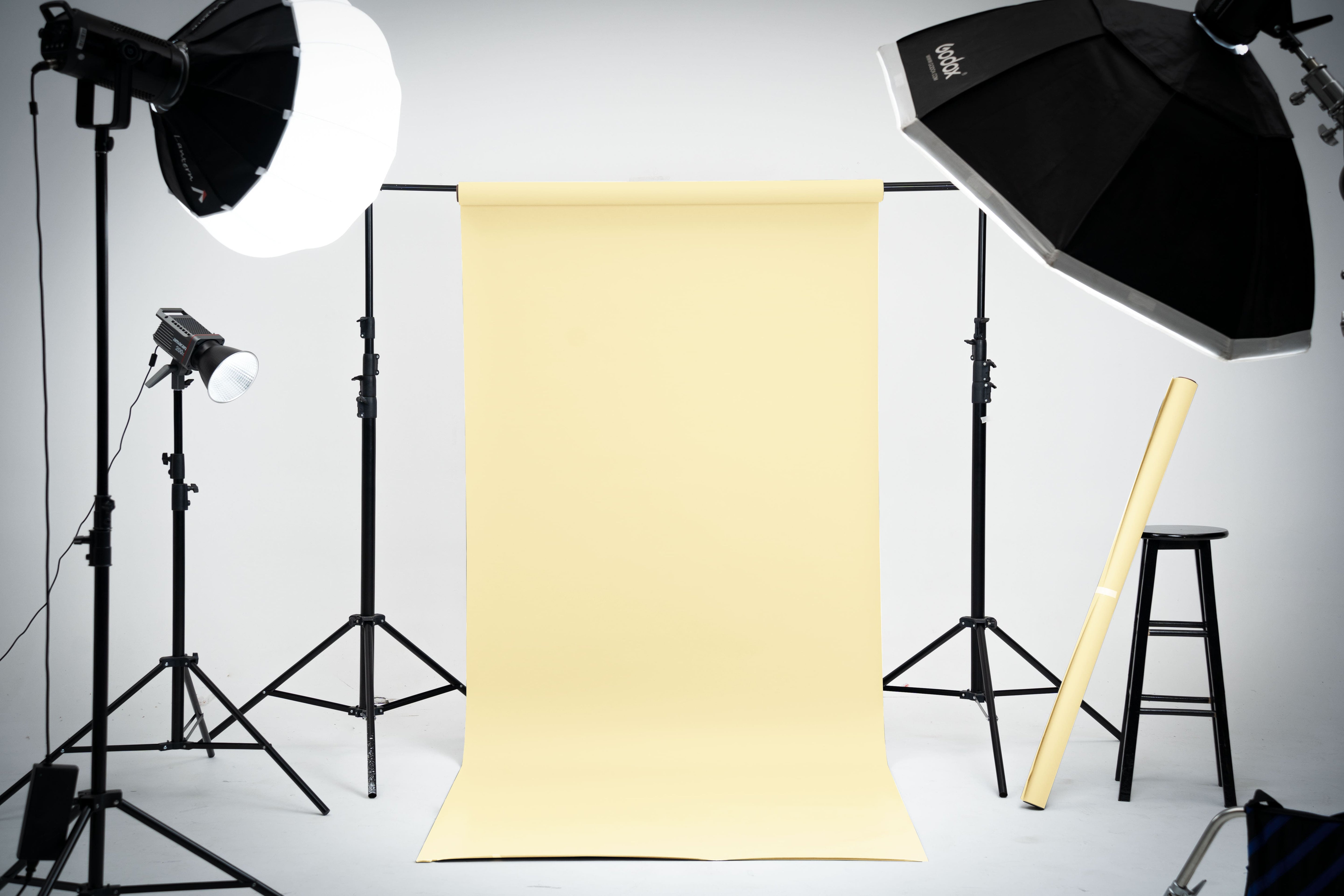 Kate Cream Yellow Seamless Paper Backdrop for Photography