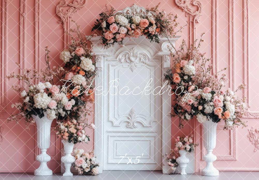 Spring Floral Arch Pink Wedding Foto Achtergrond Designed by Patty Roberts