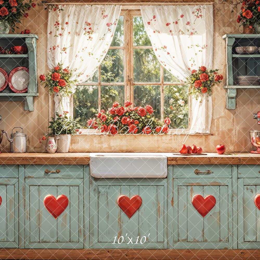 Kate Valentine Rustic Kitchen Window Backdrop Designed by Emetselch