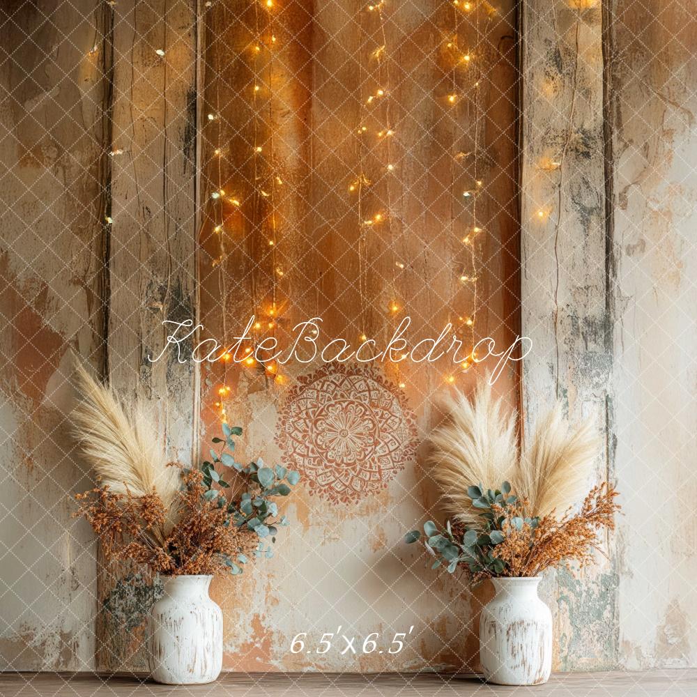 Kate Boho Rustic Floral Pattern Wall Backdrop Designed by Mini MakeBelieve