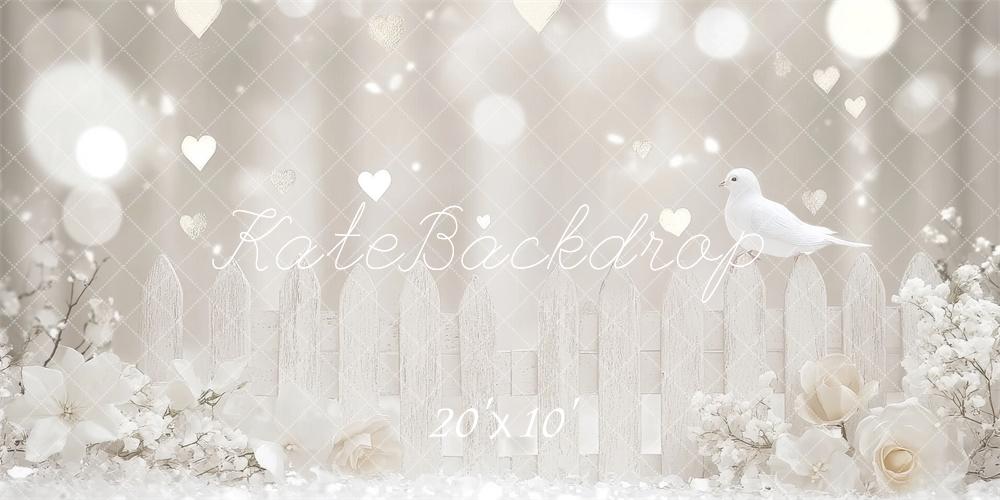 Valentine Cream Romantische Bloemen Bokeh Foto Achtergrond Designed by Lidia Redekopp