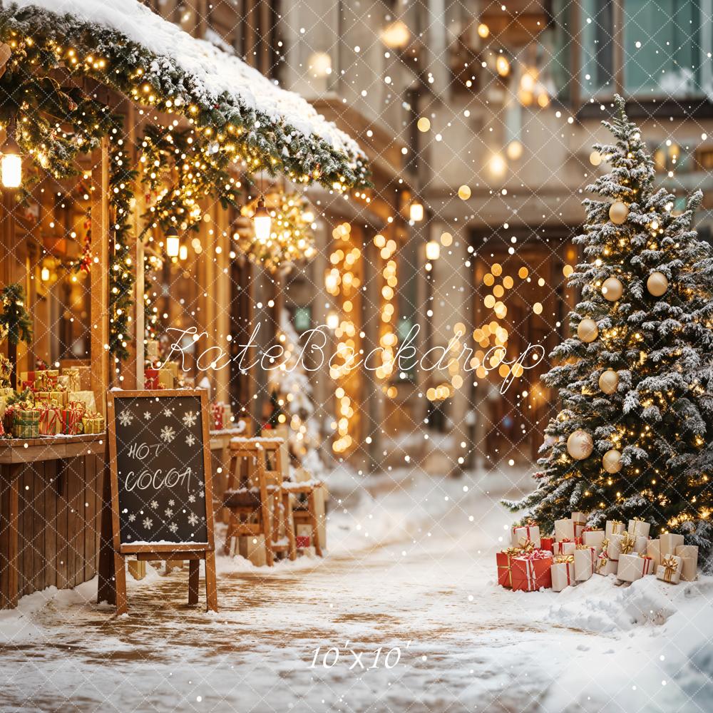 Fondo de Tienda de Chocolate Caliente Árbol de Navidad Street Designed by Emetselch