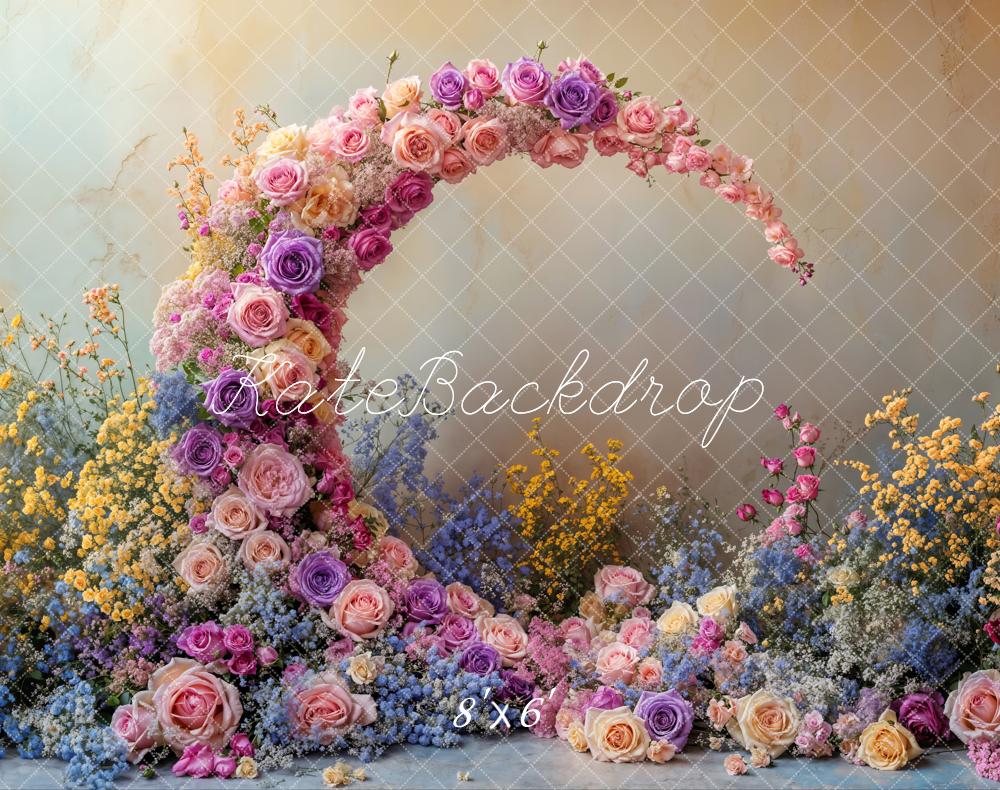 Kate Mother's Day Flower Arch Floral Moon Backdrop Designed by Emetselch