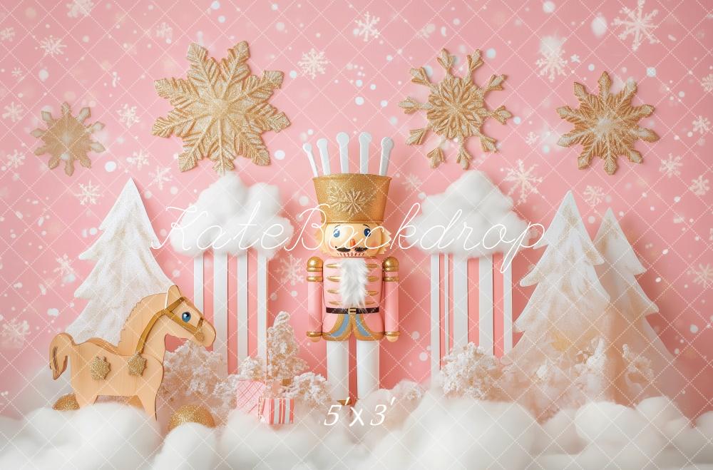 Kate Christmas Nutcracker Pink Wonderland Backdrop Designed by Patty Roberts