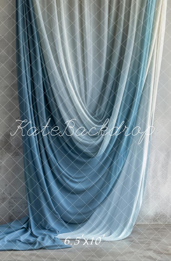 Kate Blue Draped Fabric Backdrop Designed by Emetselch