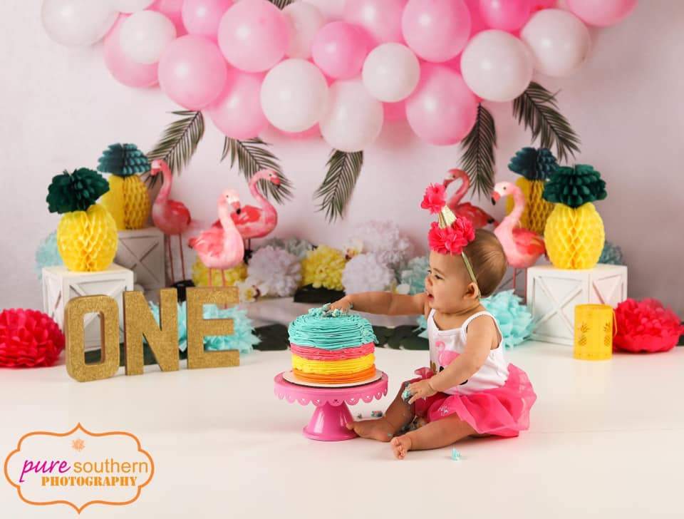 Katebackdrop£ºKate Balloons Flowers Flamingo Summer Backdrop for Photography Designed by Mandy Ringe Photography