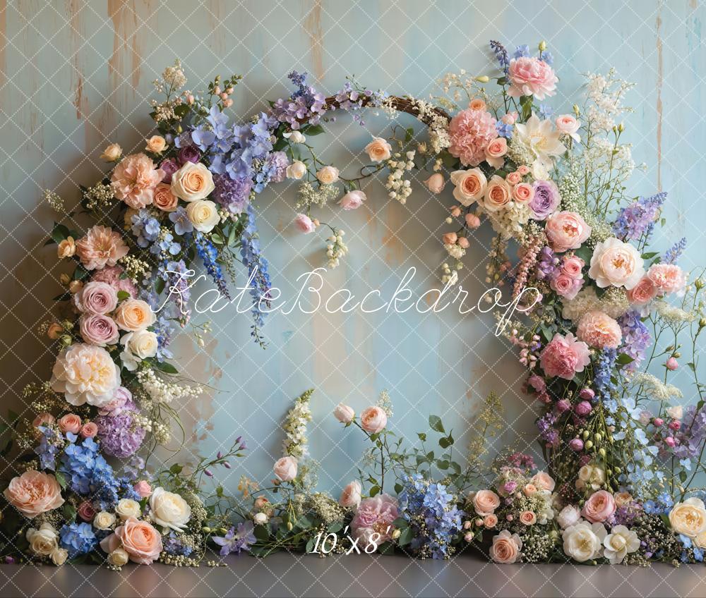 Arco Floral de Primavera Pastel Fondo