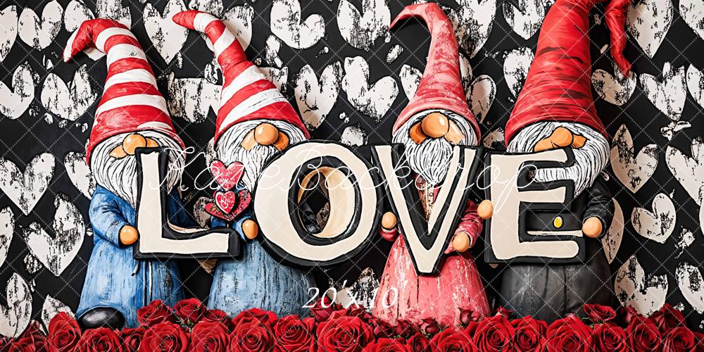 Gnomes Love Roses Foto Achtergrond Designed by Emetselch