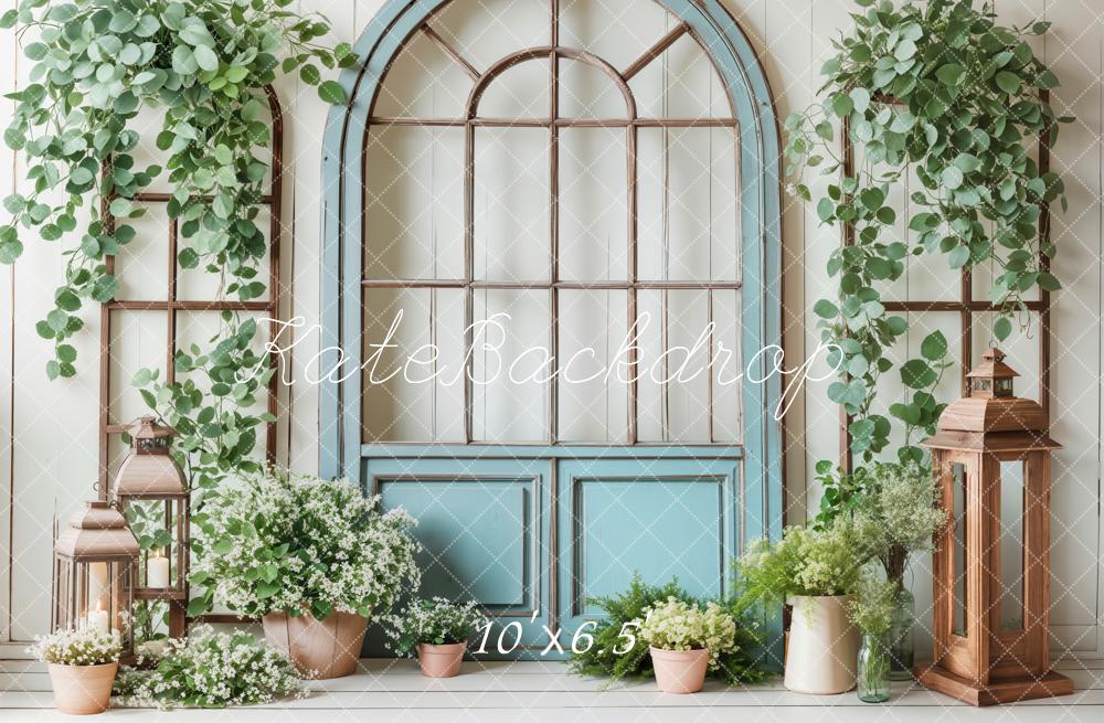 Lightning Deal #5 Kate Spring Blue Door Greenery Backdrop Designed by Emetselch