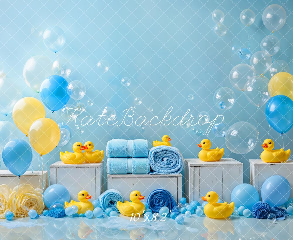 Kate Cake Smash Duck Balloon Shower Backdrop Designed by Emetselch