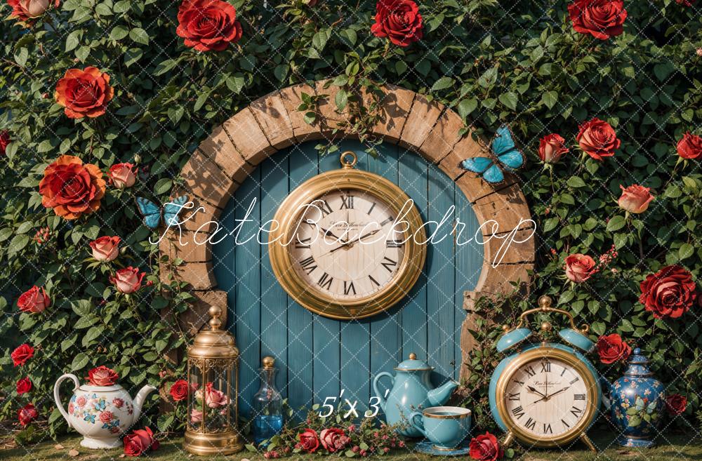 Fondo de Jardín de Reloj Vintage Diseñado por Emetselch