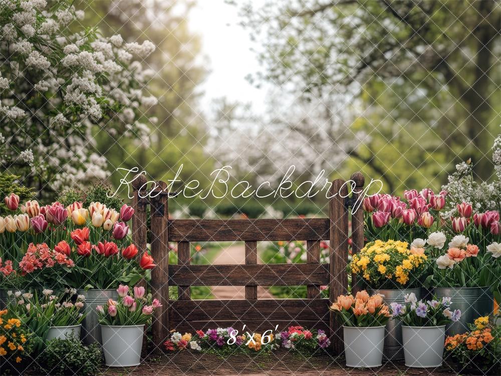 Kate Spring Garden Floral Fence Backdrop Designed by Mini MakeBelieve