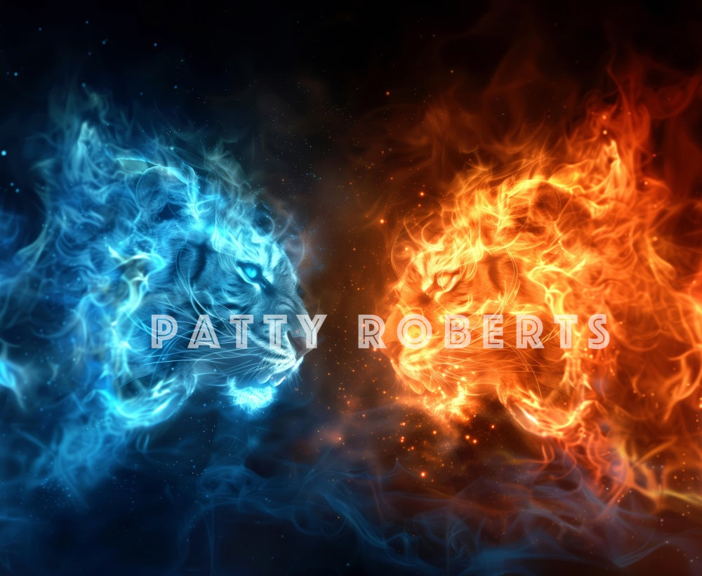 Fire And Ice Tigers Foto Achtergrond Designed by Patty Robert