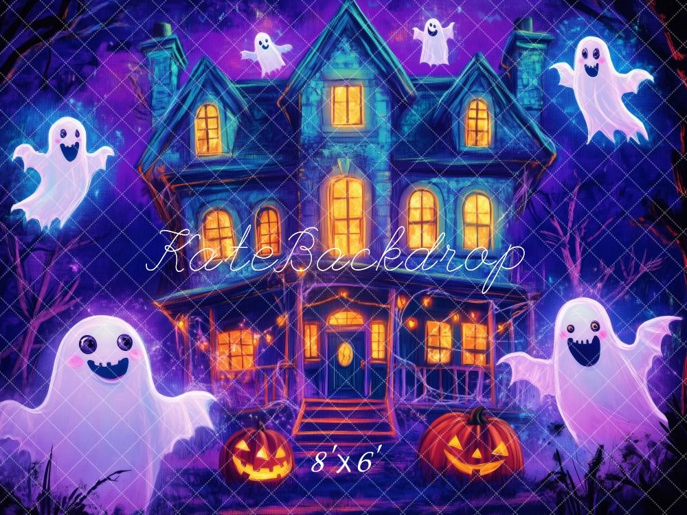 Fondo de Casa Embrujada Fantasmal de Halloween Diseñado por Patty Roberts