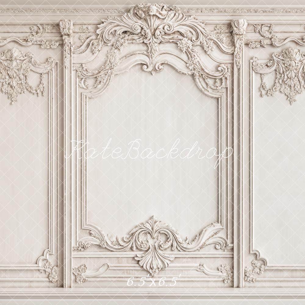 Kate Vintage White Elegant Wall Backdrop Designed by Emetselch