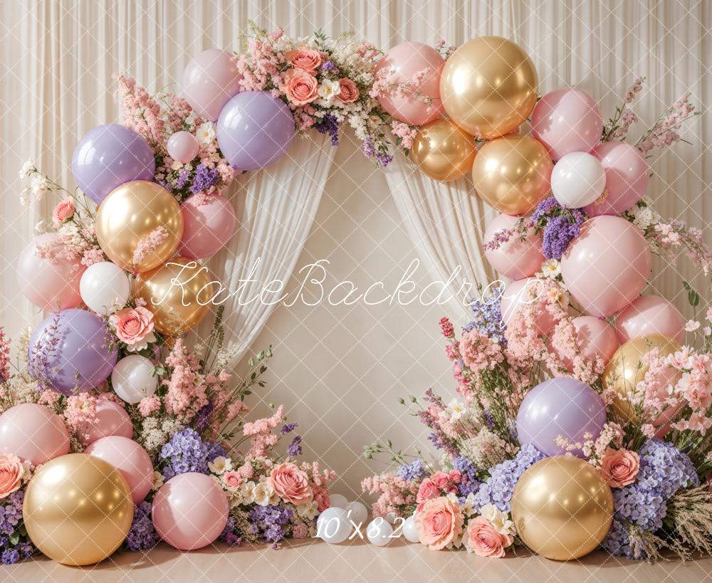 Kate Cake Smash Flower Arch Balloon Backdrop Designed by Emetselch