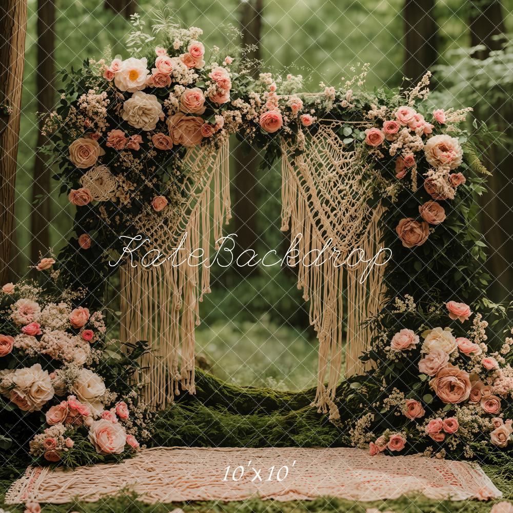 Kate Valentine Bohemian Floral Arch Forest Backdrop Designed by Emetselch