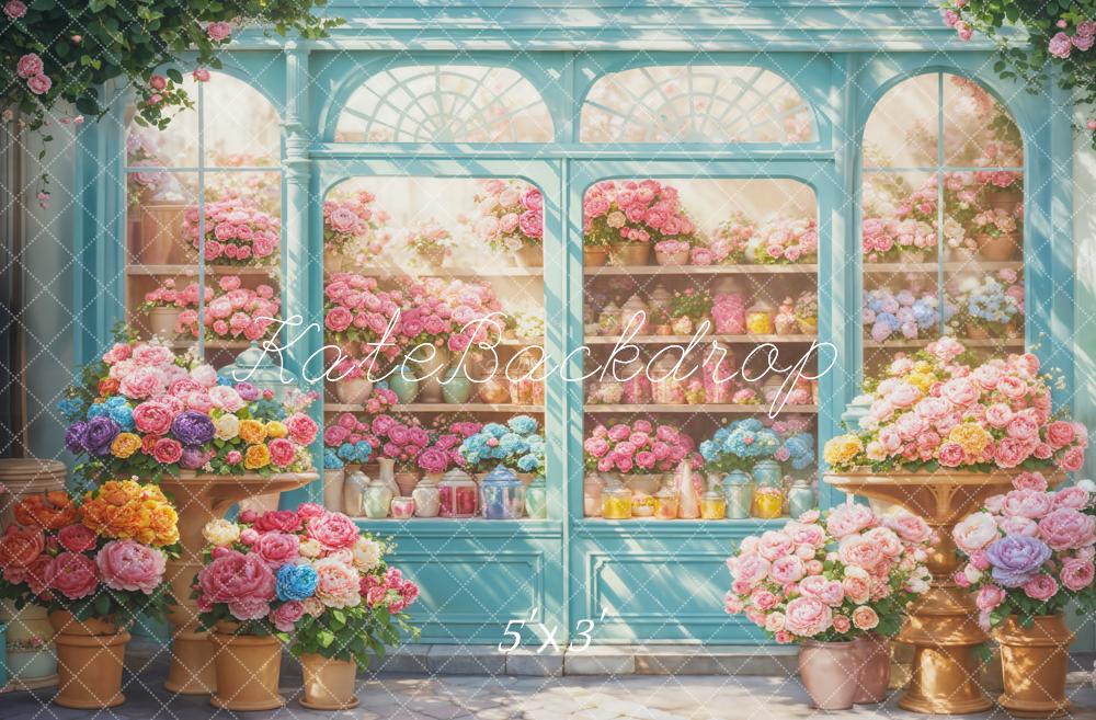 Kate Spring Floral Shop Arched Window Backdrop Designed by Emetselch