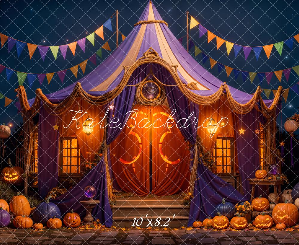 Halloween Night Betoverde Tent Foto Achtergrond Designed by Emetselch